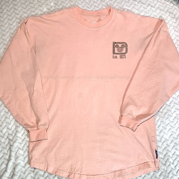 DISNEY PARKS AUTHENTIC ORGINAL SPIRIT JERSEY PINK WITH ROSE GOLD SPARKLING - Picture 2 of 7